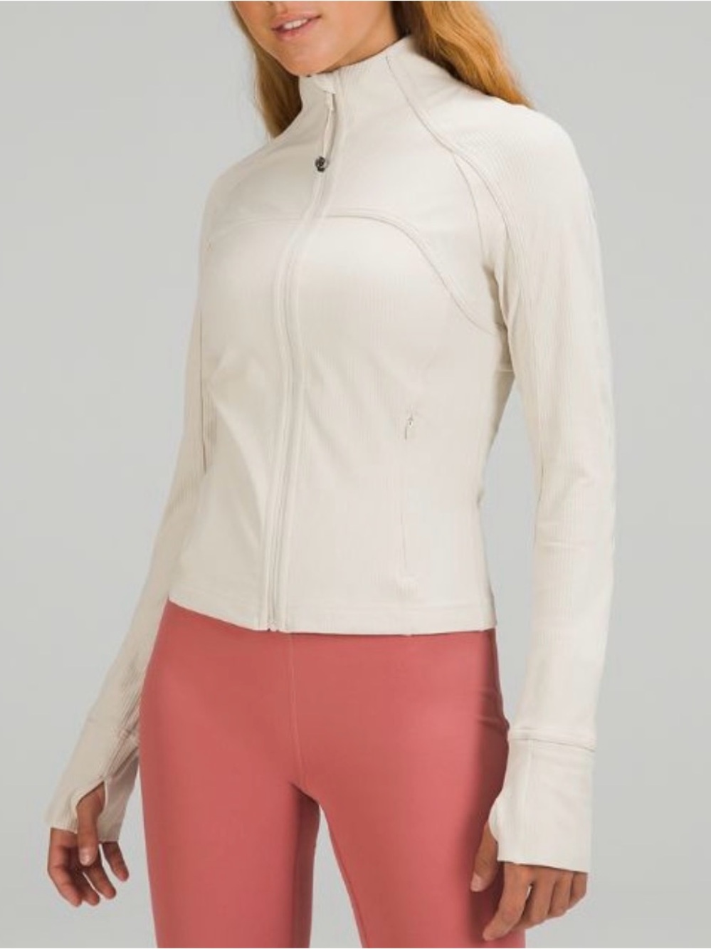 Lululemon Define Cropped Jacket Nulu Ribbed Ivory